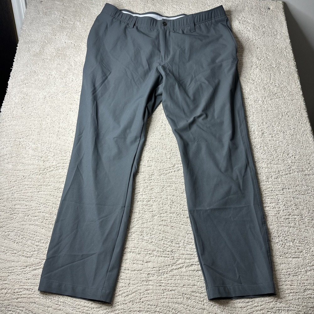 Men's Under Armour 40x30 Match Play Grey Golf Flex Pants Athletic Stretch